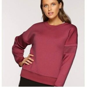 Lorna Jane Red Crew Neck Sweater with Modern Silhouette